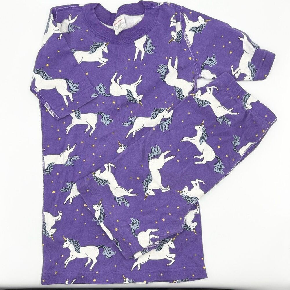 Hanna Andersson Shortalls Pajama Set Unicorns - Kids US 12 / EU 150cm